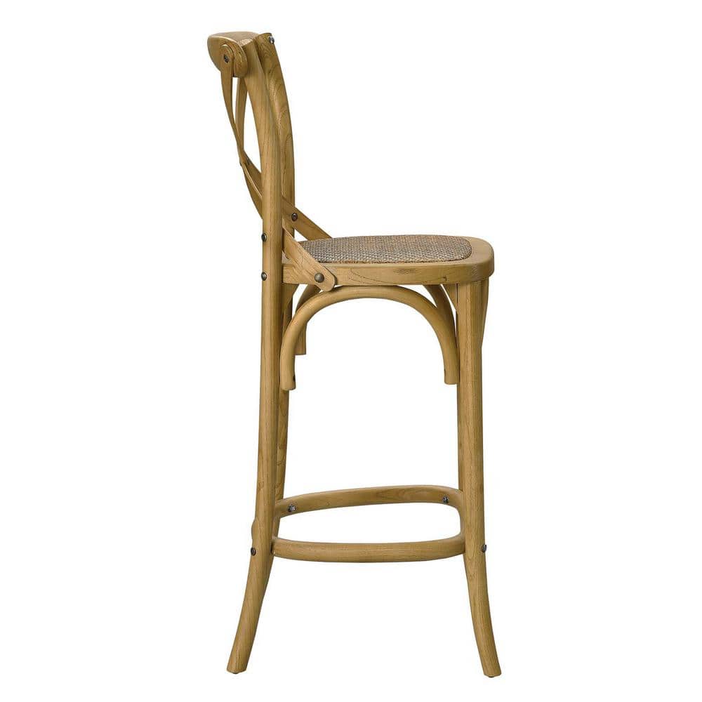 Charmwood Elm and Rattan 19" Counter Stool in Natural