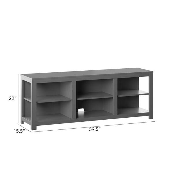 Twin Star Home 59 5 In Antique Gray Tv Stand With Storage Shelves Fits S Up To 65 Open Tc60 6794 Pg22 The Depot - Wall Mounted Av Console Ikea