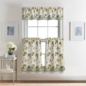 DKNY Chrysanthemum Kitchen Curtains Window 2-Piece Cafe
