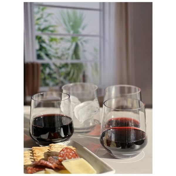 Swirl Plastic Wine Glasses Set of 4 (12oz), BPA Free Acrylic Wine Glass  Set, Unbreakable Red Wine Glasses, White Wine Glasses