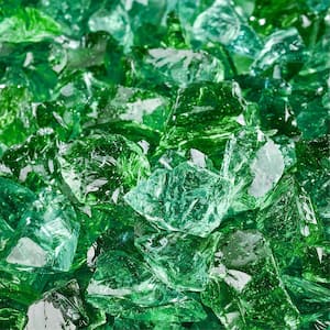 10 lbs. of Emerald Green 3/8 in. to 1/2 in. Crushed Fire Glass