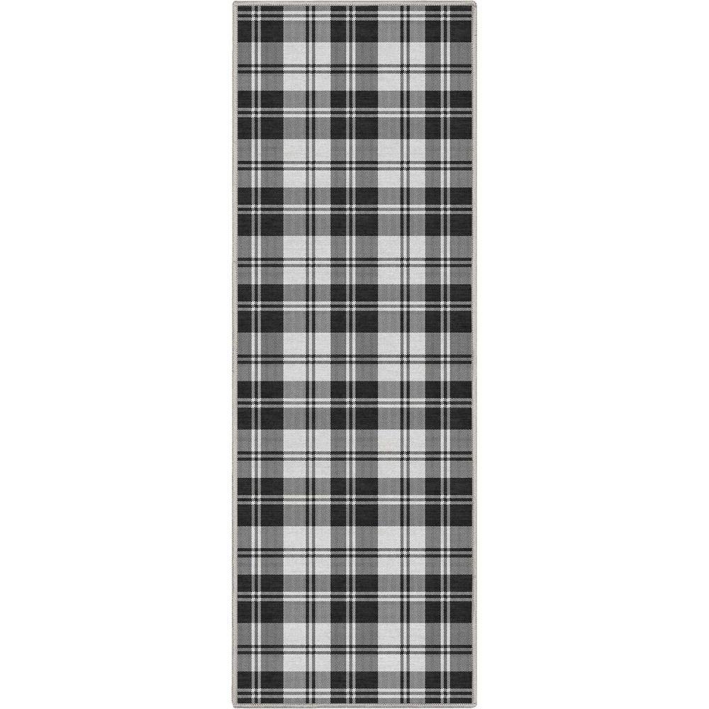 Black 2 ft. x 5 ft. Runner Apollo Plaid Farmhouse Geometric Area Rug price history on PriceWatchPro