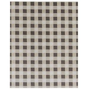 Checked Brown/Taupe 6x8 Area Rug - TPR