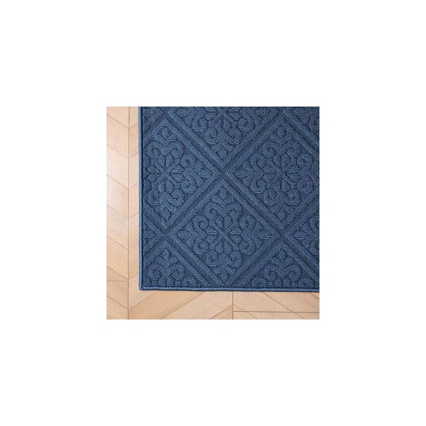 Austell Solid Dusty Navy 2 ft. x 4 ft. Geometric Area Rug