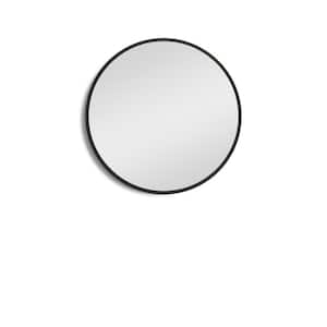 24 in. W x 24 in. H Round Black Surface or Recessed Mount Bathroom Medicine Cabinet with Mirror