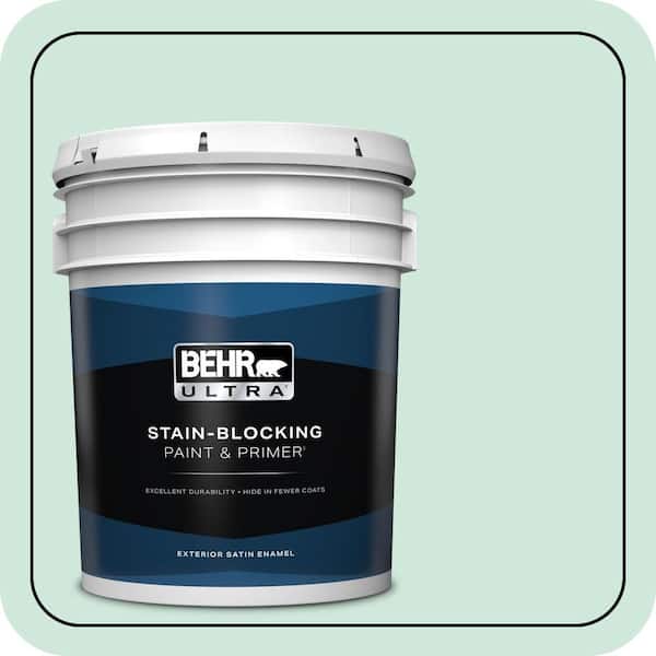 BEHR ULTRA 5 gal. #M420-2 Green Aqua Satin Enamel Exterior Paint & Primer