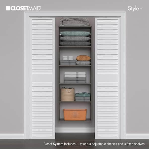 Style+ 25 in. W Coastal Teak Hanging Wood Closet Tower