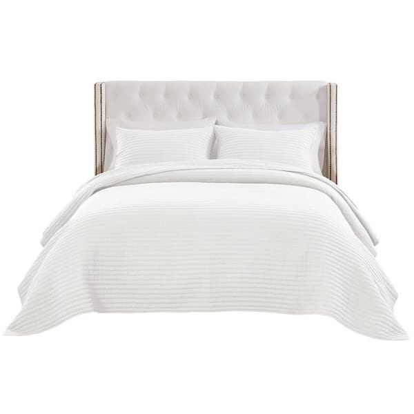 Monterrey 2-Piece Solid Pure White Cotton Blend Twin/XL Quilt Set