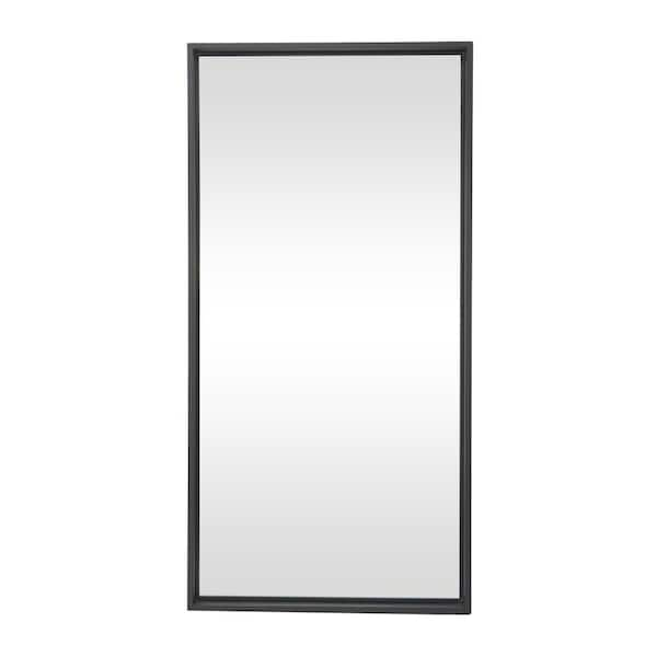 Litton Lane 72 in. x 36 in. Rectangle Framed Black Wall Mirror