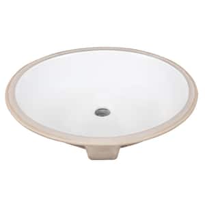 19 in. Undermount Oval Vitreous China Bathroom Sink in White