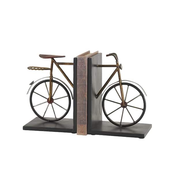 Litton Lane Black Metal Bike Bookends (Set of 2) - image 3