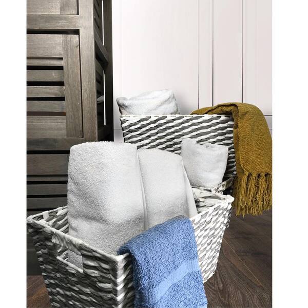 JIA HOME 6-Piece Tapered Rectangular Paper Rope Multiple Basket