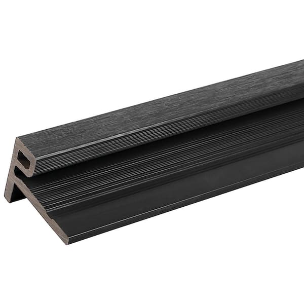 NewTechWood European Siding System 2.1 in. x 3.0 in. x 8 ft. Composite Siding End Trim Board in Hawaiian Charcoal