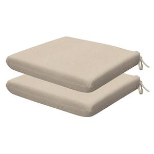 20" W x 20" D Outdoor Premium Outdoor Dining Seat Cushion Textured Solid Almond (2-Pack)