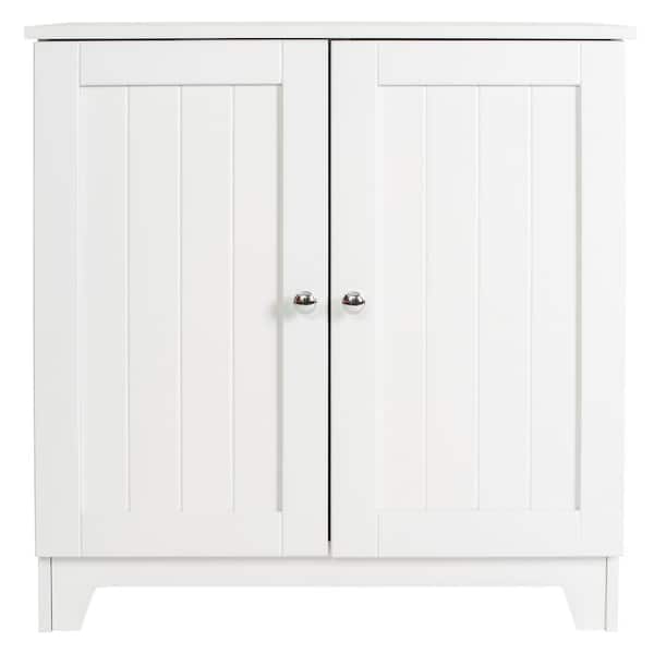 Redmon Contemporary Country 23.5 in.W x 11.7 in.D x 23.5 in. H Free Standing Double Door Cabinet With Wainscot Panels in White