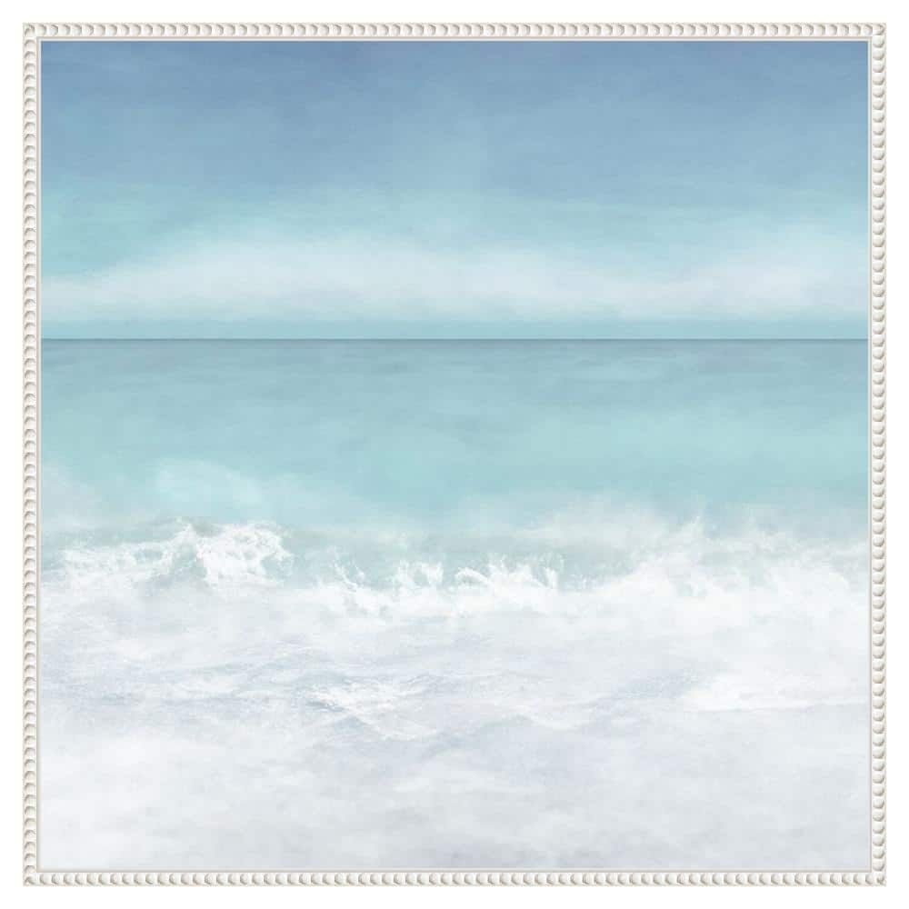Tranquil Ocean Waves Beach II White Framed Canvas Print