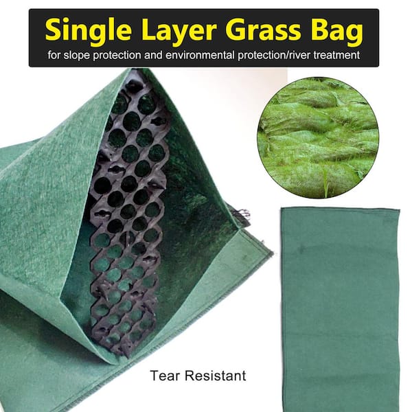 Wellco 15.7 in. x 31.4 in. Green Ecological Bag With Connection Buckle Mountain Greening Slope Soil Consolidation, (20-Pack)