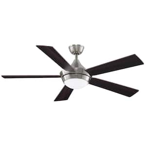 Celano V2 52 in. Integrated LED Brushed Nickel Ceiling Fan with Opal Frosted Glass Light Kit and Remote Control