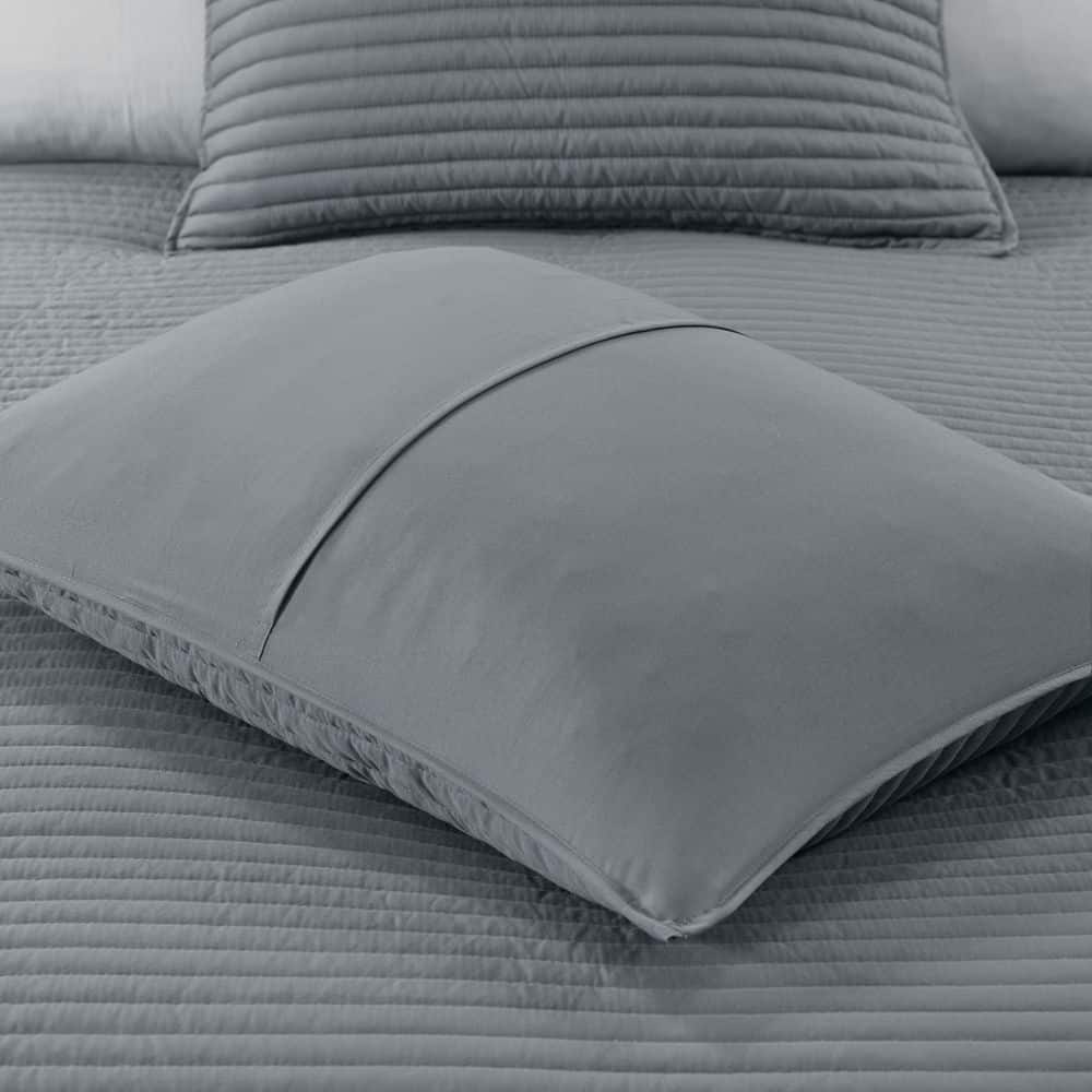 Yellow and Gray Reversible Microfiber Comforter Set, Full