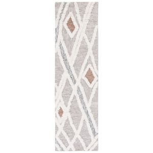Casablanca Gray/Ivory 2 ft. x 8 ft. Abstract High-Low Runner Rug