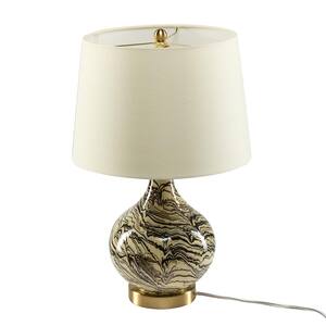 Soghun Brown 20 in. Table Lamp with Glass Base