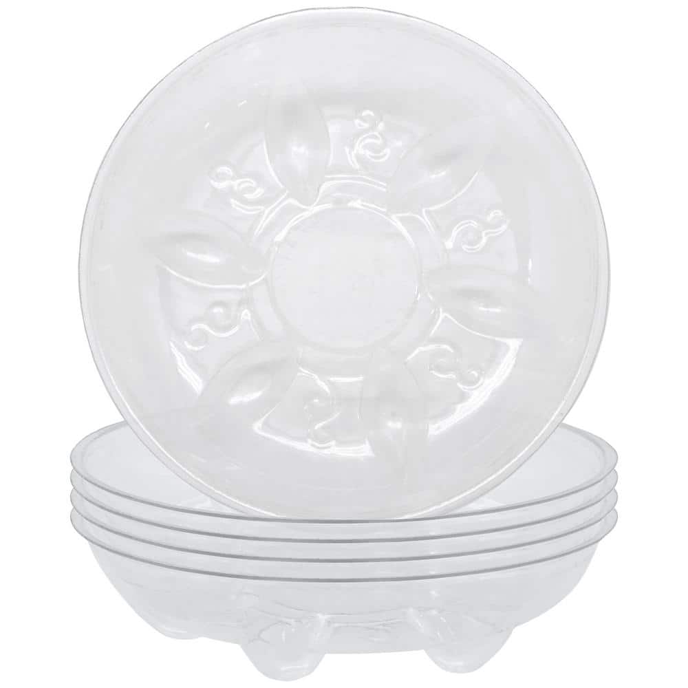 Heavy-Duty 6 in. Dia. Clear Plastic Saucer (5-Pack)