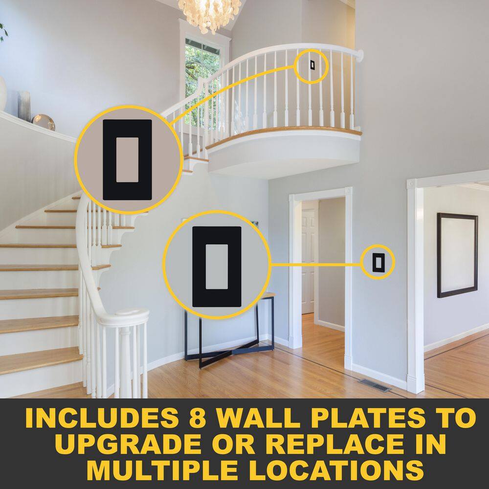 Black 1-Gang Screwless Decorator Wall Plate