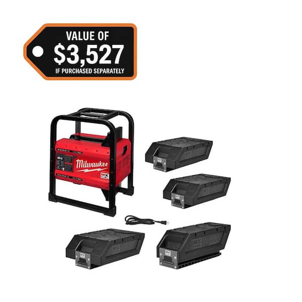 MX FUEL 3600-Watt/1800-Watt Push Start Portable Battery Powered Generator with 3 XC Batteries and 1 Compact Battery