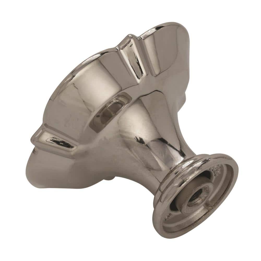 Polished Nickel Square Cabinet Knob with Mounting Hardware