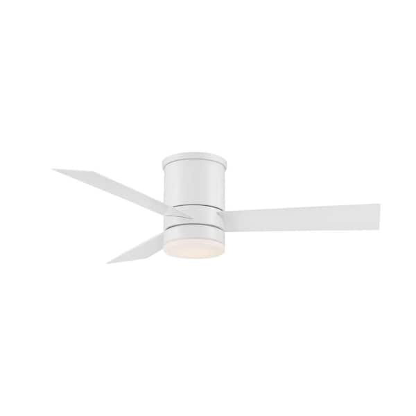 WAC Lighting San Francisco Indoor / Outdoor 3-Blade Smart Flush Mount Ceiling Fan 44in Matte White w/3000K Integrated LED and Remote