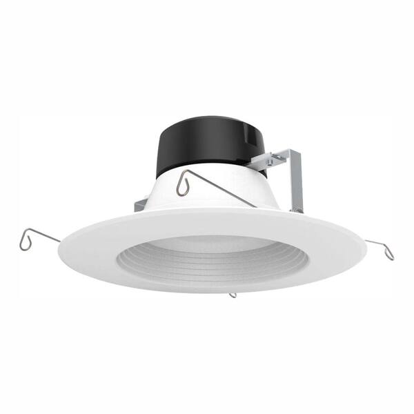 EnviroLite 5 in. /6 in. 100-Watt Equivalent White Integrated LED High Ceiling Recessed Can Light Baffle Trim, 5000K, 93 CRI