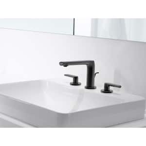 Avid 8 in. Widespread 1.2 GPM 2-Handle Bathroom Faucet in Matte Black