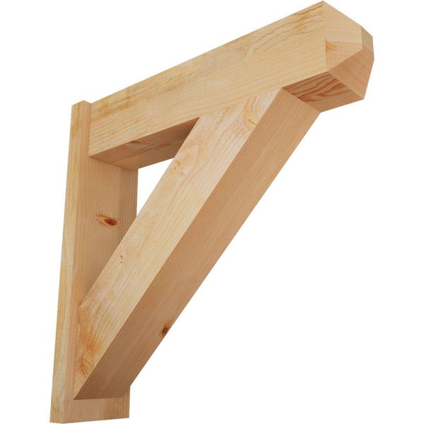 Ekena Millwork 8 in. x 32 in. x 32 in. Douglas Fir Traditional Craftsman Rough Sawn Outlooker