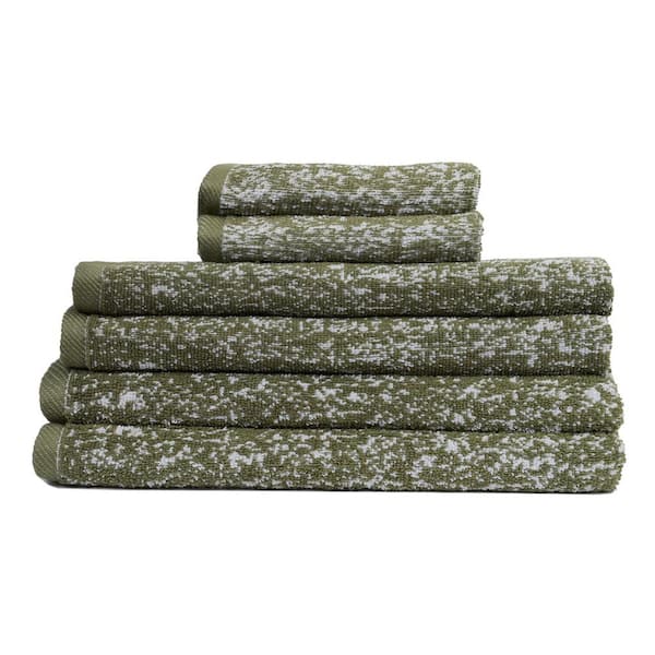 London 6-Piece Spruce 100% Cotton Bath Towel Set