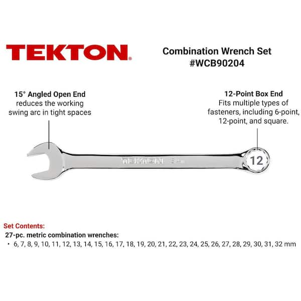 6 mm - 32 mm Combination Wrench Set (27-Piece)