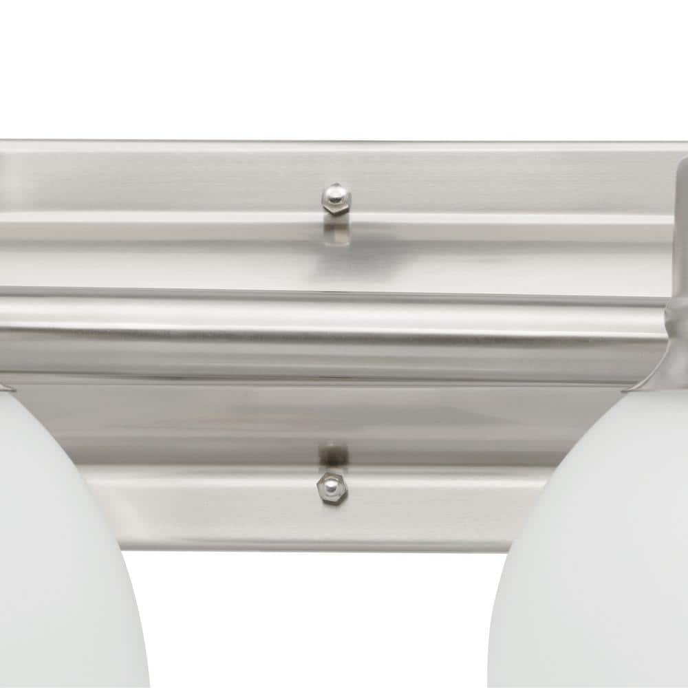 Madison Brushed Nickel 2-Light Wall Bracket with White Etched Glass