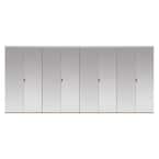 144 in. x 80 in. Polished Edge Mirror Solid Core MDF Interior Closet Bi-Fold Door with Chrome Trim