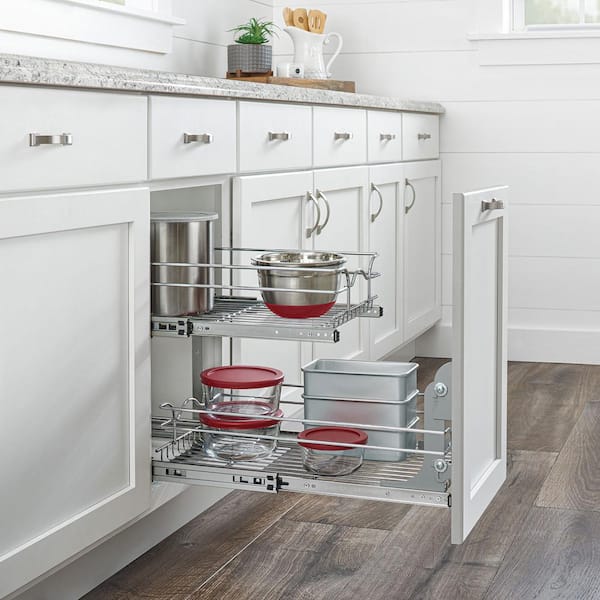 Rev A Shelf 5WB2 1222CR 1 12 in x 22 in Two Tier Pull Out Baskets