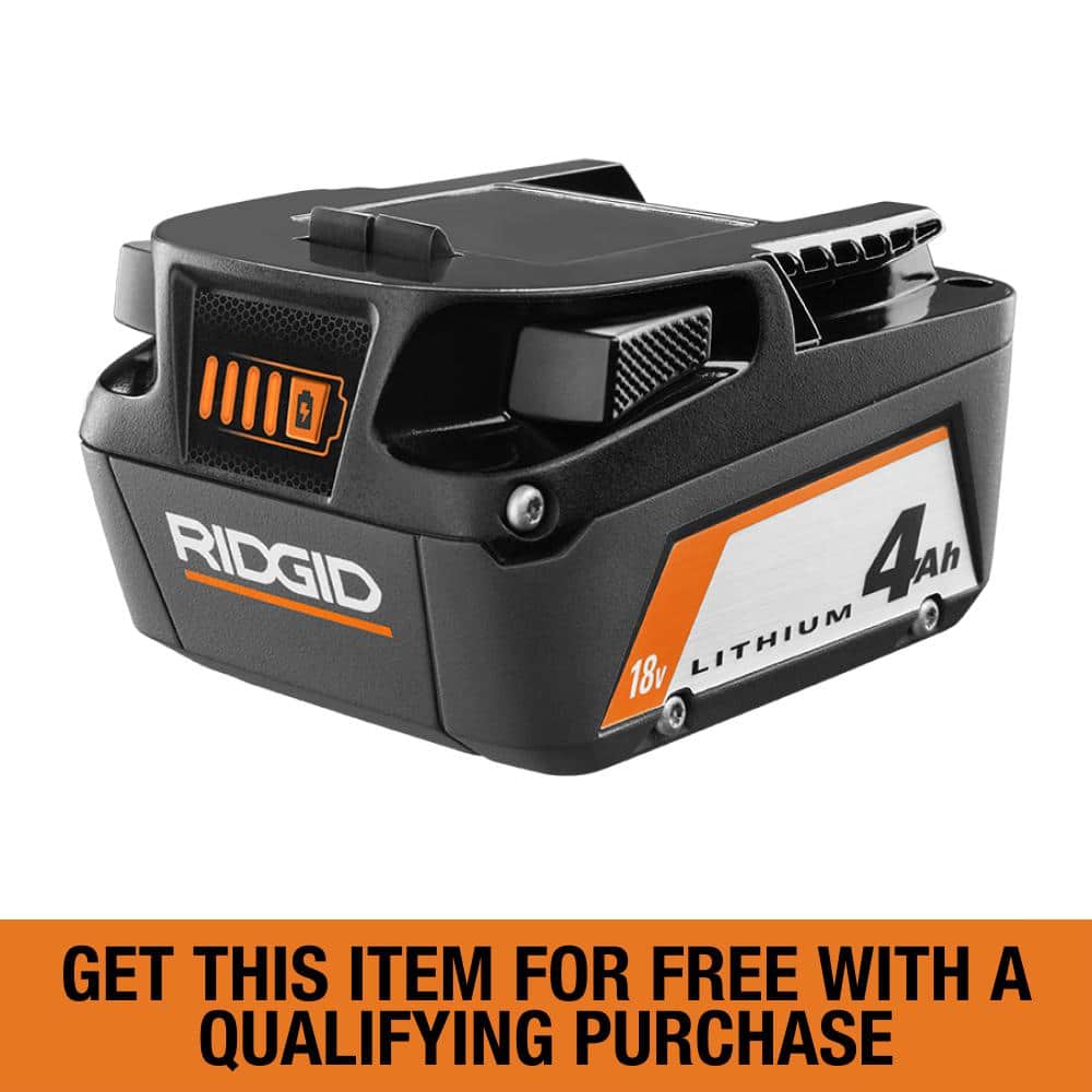 RIDGID 18V Lithium Ion 4.0 Ah Battery AC87004 The Home Depot