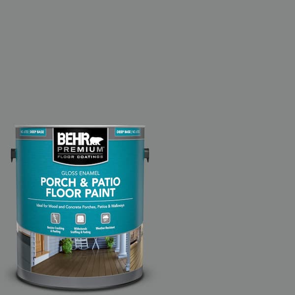 Behr Premium 1 Gal Pfc 63 Slate Gray Gloss Enamel Interior Exterior Porch And Patio Floor Paint 673001 The Home Depot - Behr Porch And Patio Paint Home Depot Colors