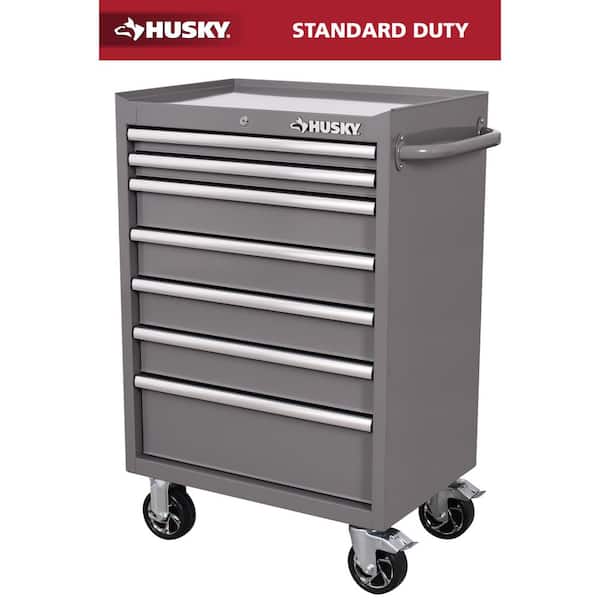 Standard-Duty 27 in. 7-Drawer Gray Rolling Tool Cabinet