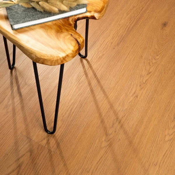 Windover Warm 12 MIL x 7 in. x 60 in. Caramel Waterproof Click Lock Rigid Core Vinyl Plank Flooring (26.73 sq. ft./Case)