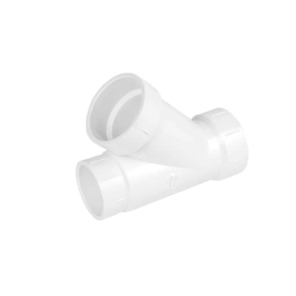 4" x 4" x 3" PVC DWV Wye Reducing Hub, White Rigid PVC Drain, Waste & Vent Fitting, (10 Pack)