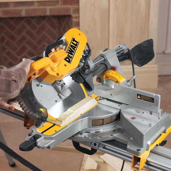 DEWALT 15 Amp Corded in. Double Bevel Sliding Compound Miter Saw, Blade Wrench and Material Clamp DWS779 - The Home Depot