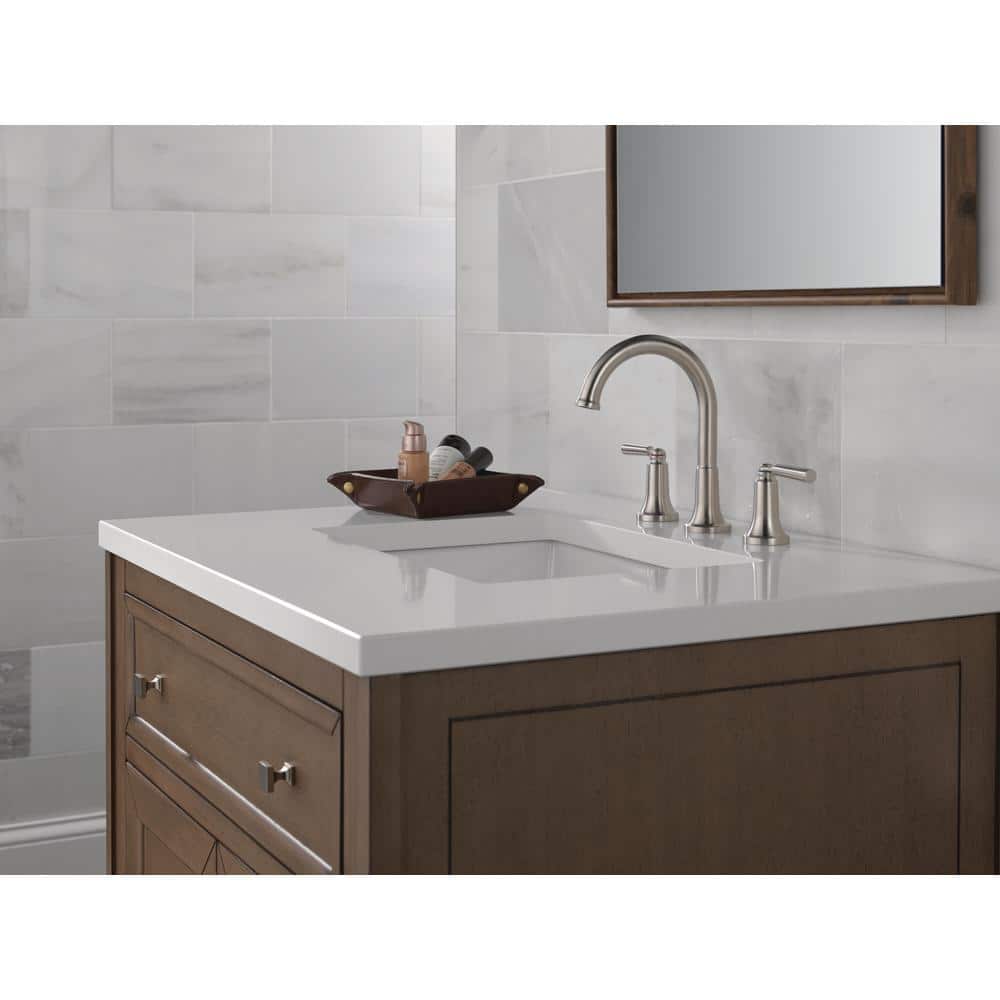 Stainless Steel 8" Widespread Bathroom Faucet with Drain Assembly