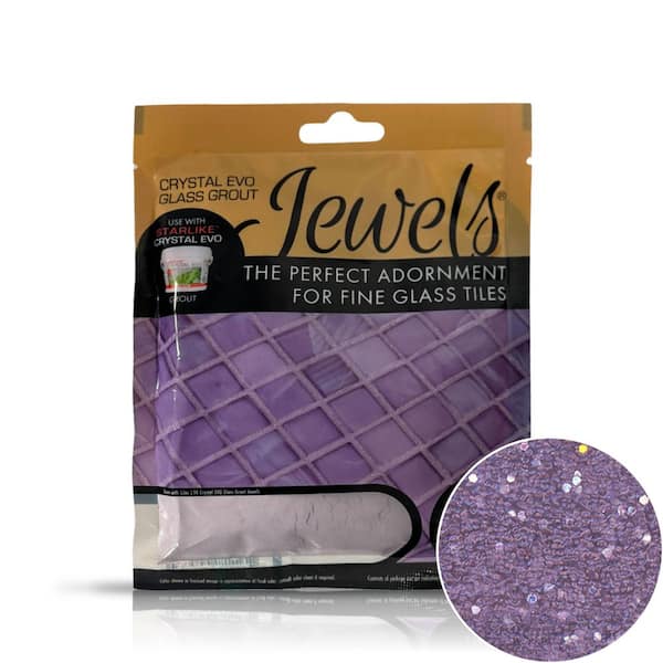 Crystal Glass Grout Jewels Lilac 75 grams (1-Pack)