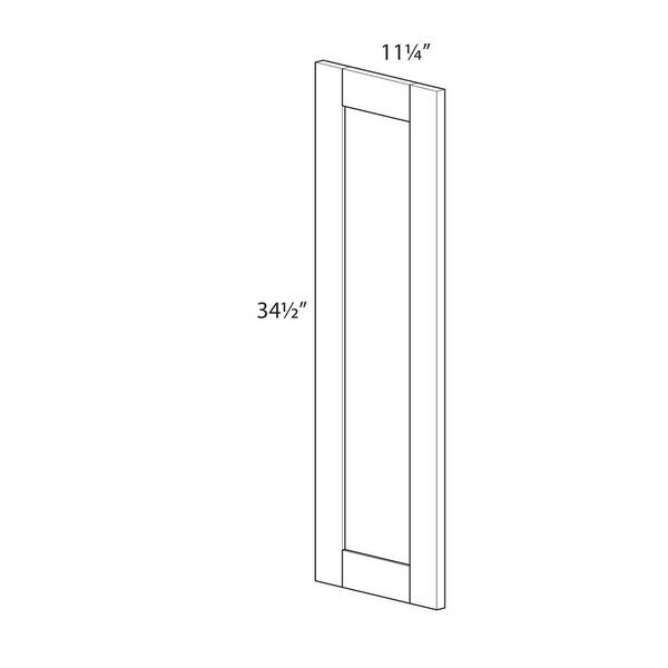 Kunal Kitchens - Bedford Shaker 0.75 in. W x 35 in. H x 11.25 in. D in Painted White Decorative Door in Assembled Wall Cabinet