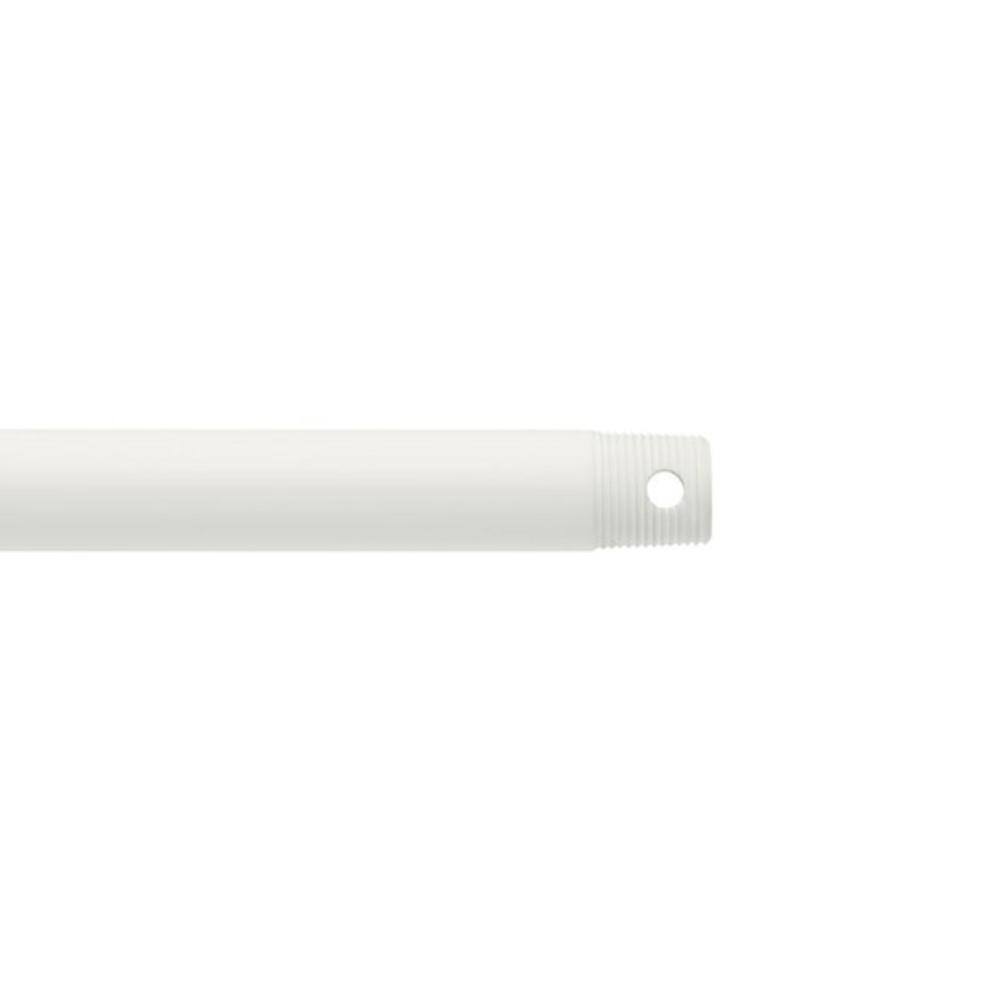 White 12-Inch Steel Fan Downrod for Modern Ceilings