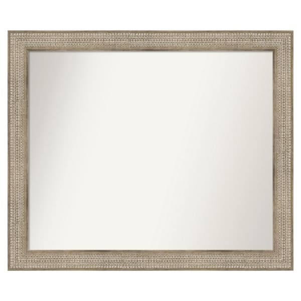 Amanti Art Trellis Silver 44 in. x 37 in. Custom Non-Beveled Wood Framed Bathroom Vanity Wall Mirror