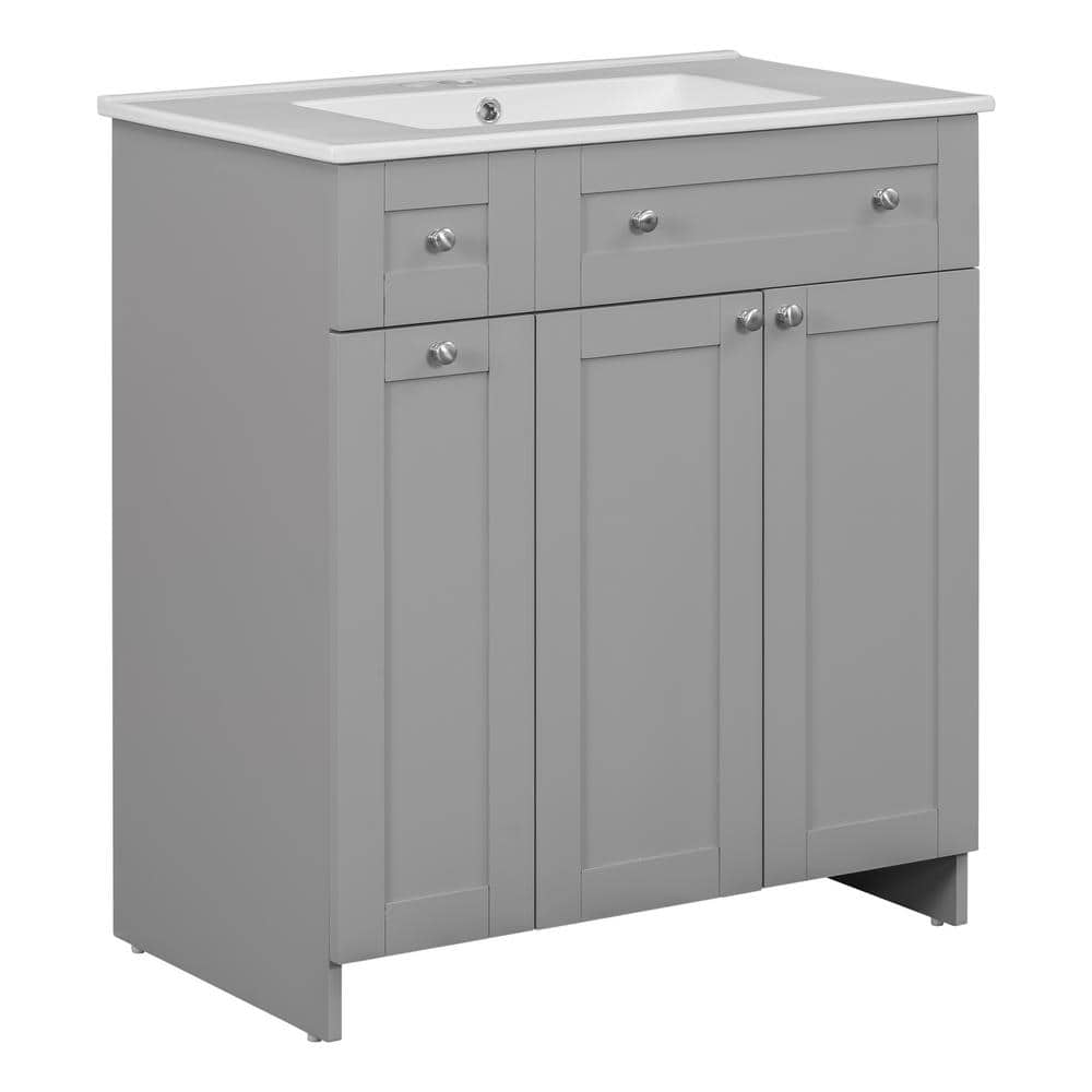 30 in. W x 18 in. D x 34 in. H Freestanding Undermount Single Sink Bath Van